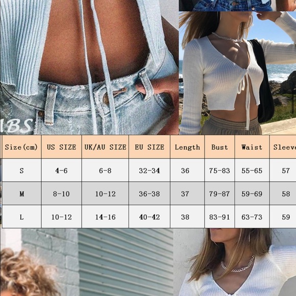 White tie lace up thin cardigan Medium - Picture 4 of 4